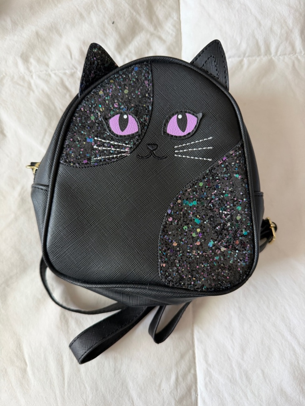 Bath & Body Works Black Cat Mini Backpack with Purple Eyes